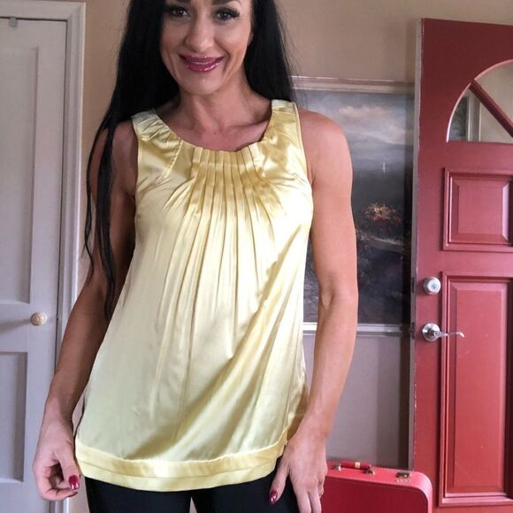 BCBGMaxAzria Tops - BCBG Maxazia yellow silk blend blouse